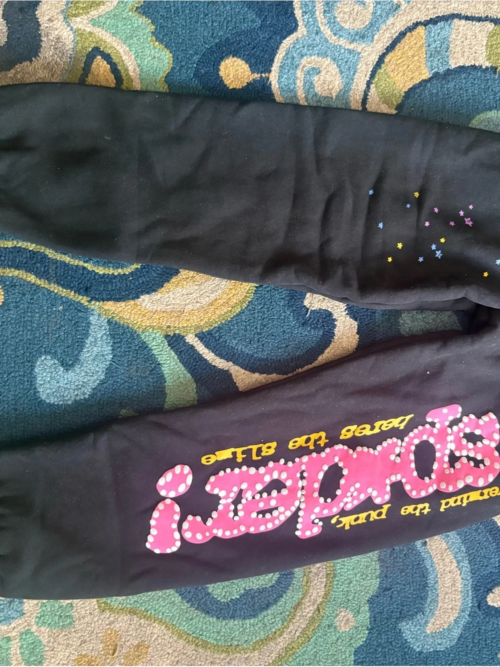 Unbranded Black Party Hat Shirt with Pink Polka-Dot Graphic and Yellow Accents